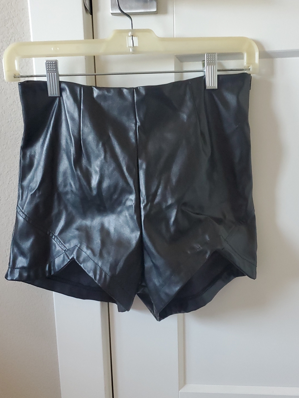 Spirit Black Faux Leather High-Waist Shorts